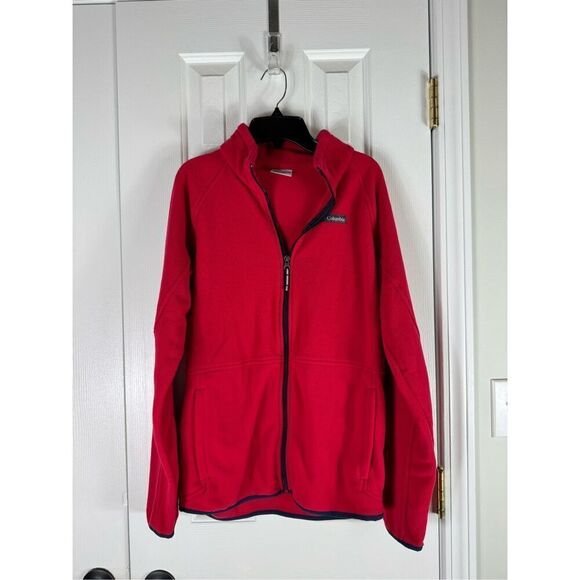 Columbia Boys Red Fleece Jacket Size XL 18/20 - Picture 1 of 5